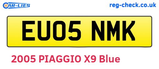 EU05NMK are the vehicle registration plates.