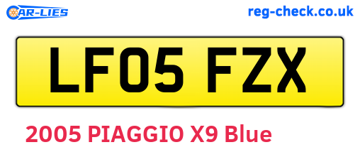 LF05FZX are the vehicle registration plates.