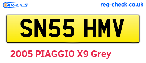 SN55HMV are the vehicle registration plates.