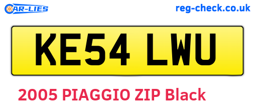 KE54LWU are the vehicle registration plates.