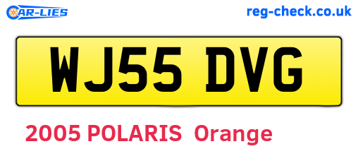 WJ55DVG are the vehicle registration plates.