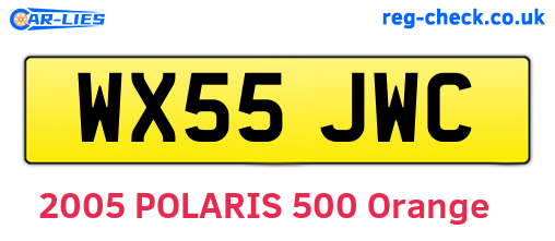 WX55JWC are the vehicle registration plates.