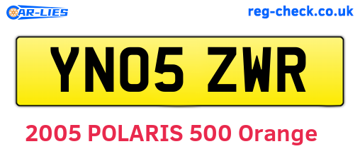 YN05ZWR are the vehicle registration plates.