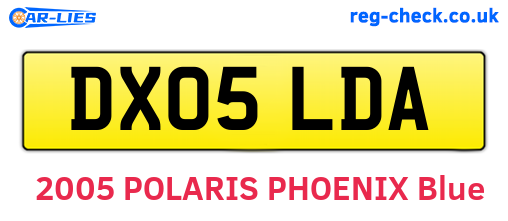 DX05LDA are the vehicle registration plates.