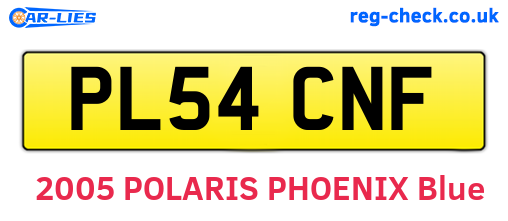 PL54CNF are the vehicle registration plates.