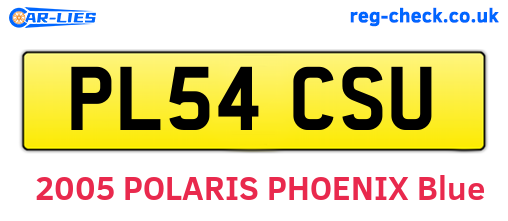 PL54CSU are the vehicle registration plates.