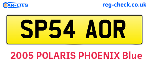 SP54AOR are the vehicle registration plates.