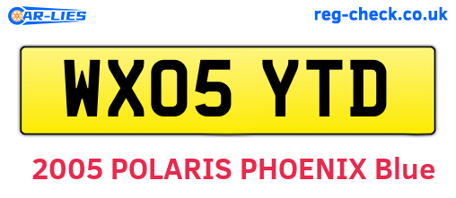 WX05YTD are the vehicle registration plates.