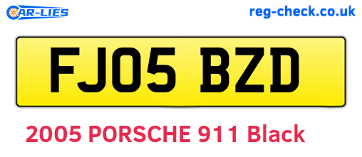 FJ05BZD are the vehicle registration plates.