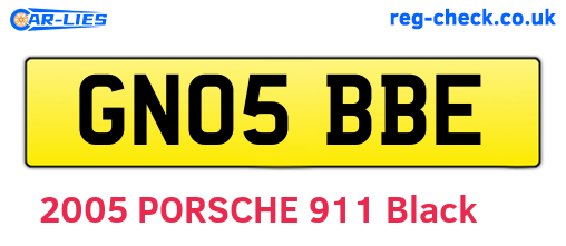 GN05BBE are the vehicle registration plates.