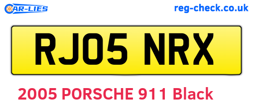 RJ05NRX are the vehicle registration plates.