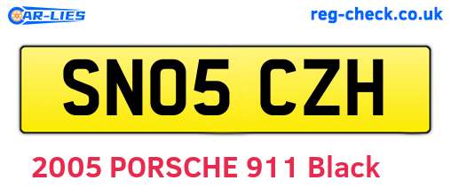 SN05CZH are the vehicle registration plates.