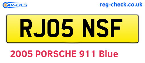 RJ05NSF are the vehicle registration plates.