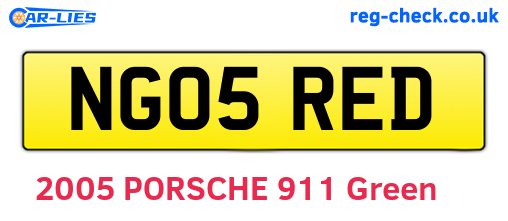 NG05RED are the vehicle registration plates.