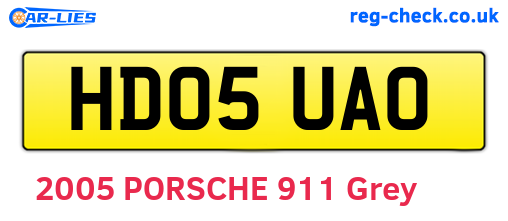 HD05UAO are the vehicle registration plates.