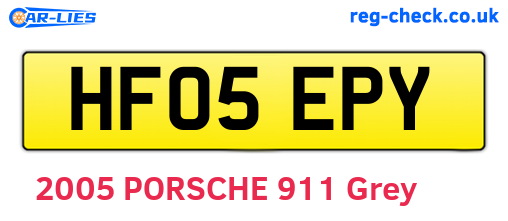 HF05EPY are the vehicle registration plates.