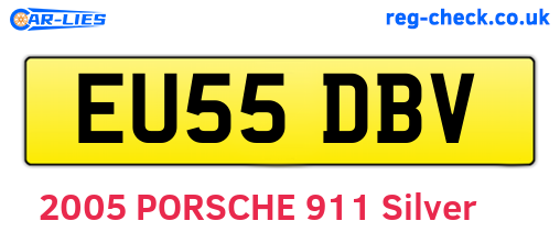 EU55DBV are the vehicle registration plates.