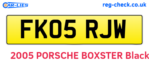 FK05RJW are the vehicle registration plates.
