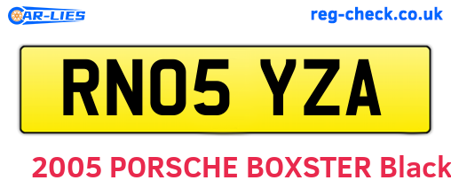 RN05YZA are the vehicle registration plates.