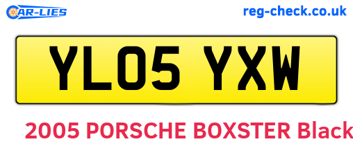 YL05YXW are the vehicle registration plates.