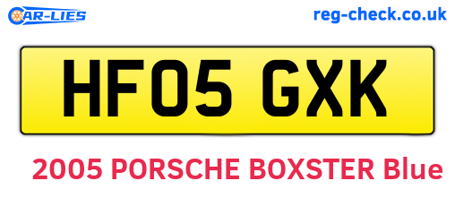 HF05GXK are the vehicle registration plates.