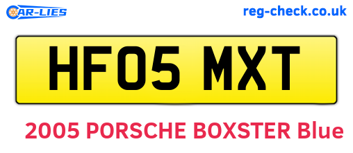 HF05MXT are the vehicle registration plates.