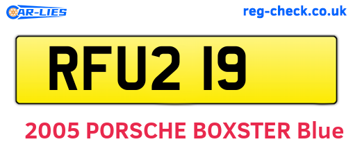 RFU219 are the vehicle registration plates.