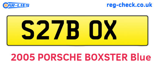 S27BOX are the vehicle registration plates.