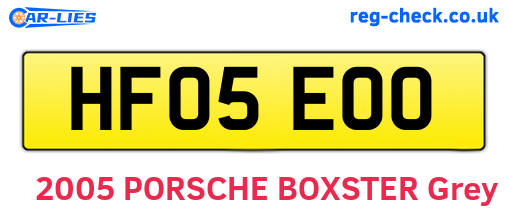HF05EOO are the vehicle registration plates.