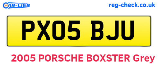 PX05BJU are the vehicle registration plates.