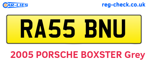 RA55BNU are the vehicle registration plates.
