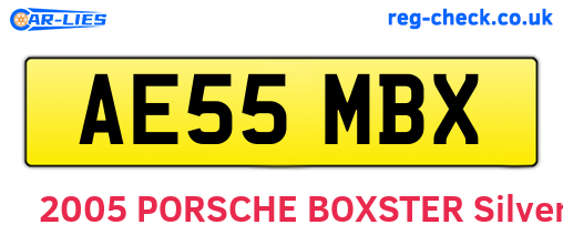AE55MBX are the vehicle registration plates.