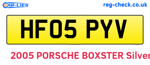 HF05PYV are the vehicle registration plates.