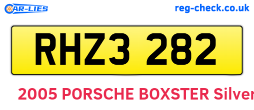 RHZ3282 are the vehicle registration plates.