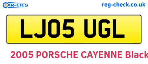 LJ05UGL are the vehicle registration plates.