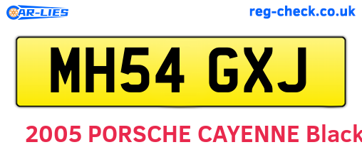 MH54GXJ are the vehicle registration plates.