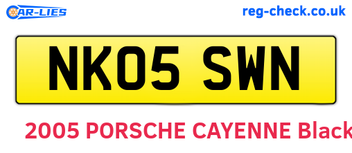 NK05SWN are the vehicle registration plates.