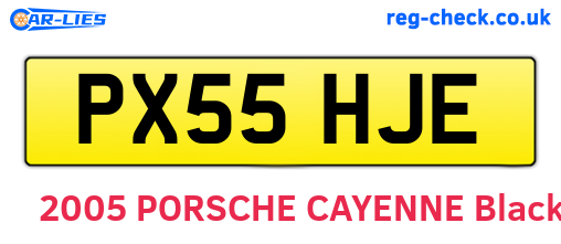 PX55HJE are the vehicle registration plates.