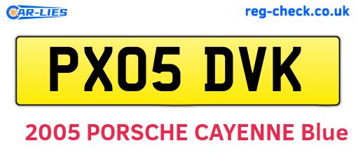 PX05DVK are the vehicle registration plates.