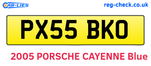 PX55BKO are the vehicle registration plates.