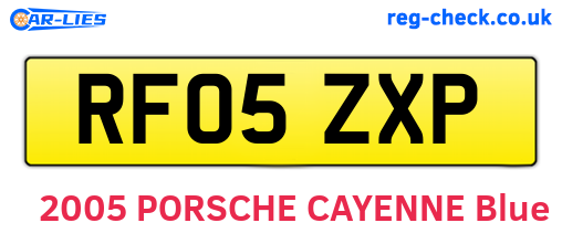 RF05ZXP are the vehicle registration plates.