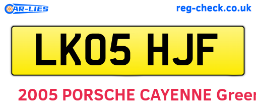 LK05HJF are the vehicle registration plates.