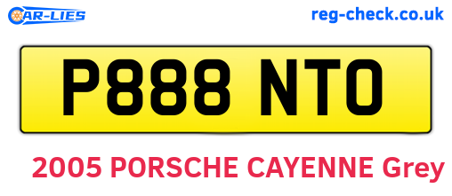 P888NTO are the vehicle registration plates.