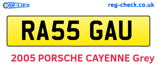 RA55GAU are the vehicle registration plates.