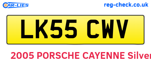 LK55CWV are the vehicle registration plates.
