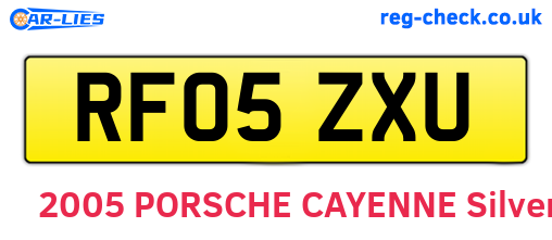 RF05ZXU are the vehicle registration plates.