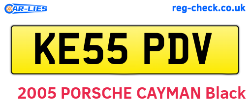 KE55PDV are the vehicle registration plates.