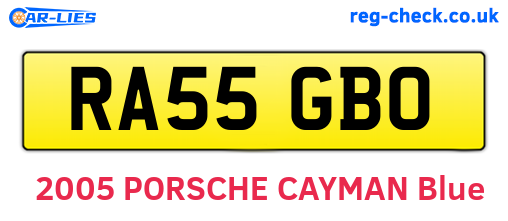 RA55GBO are the vehicle registration plates.