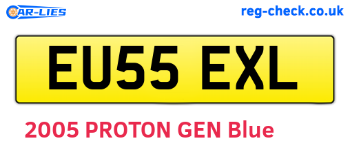 EU55EXL are the vehicle registration plates.
