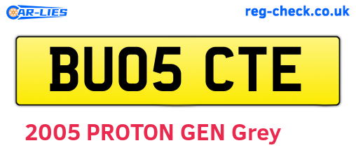 BU05CTE are the vehicle registration plates.